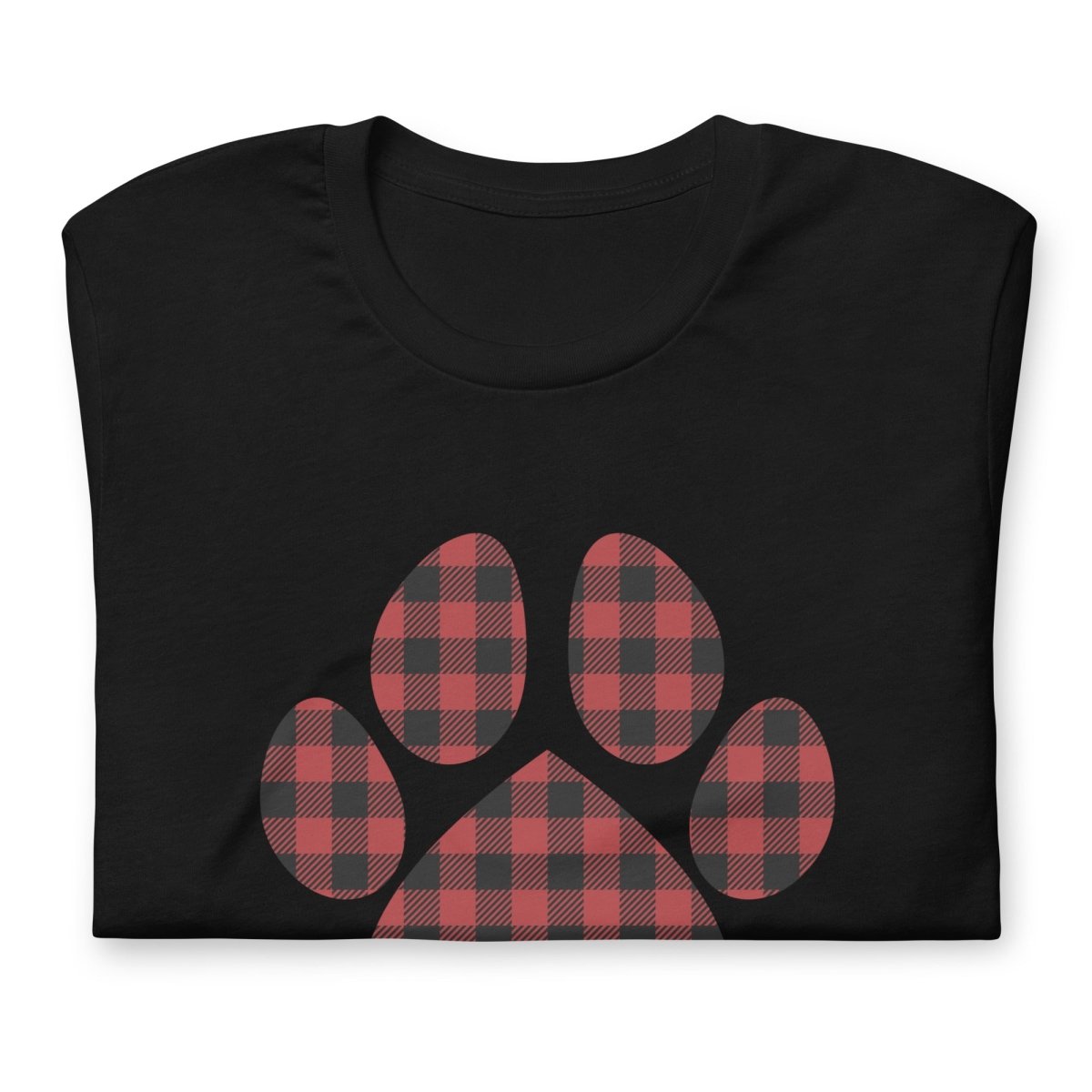 Red Plaid Dog Paw T-Shirt