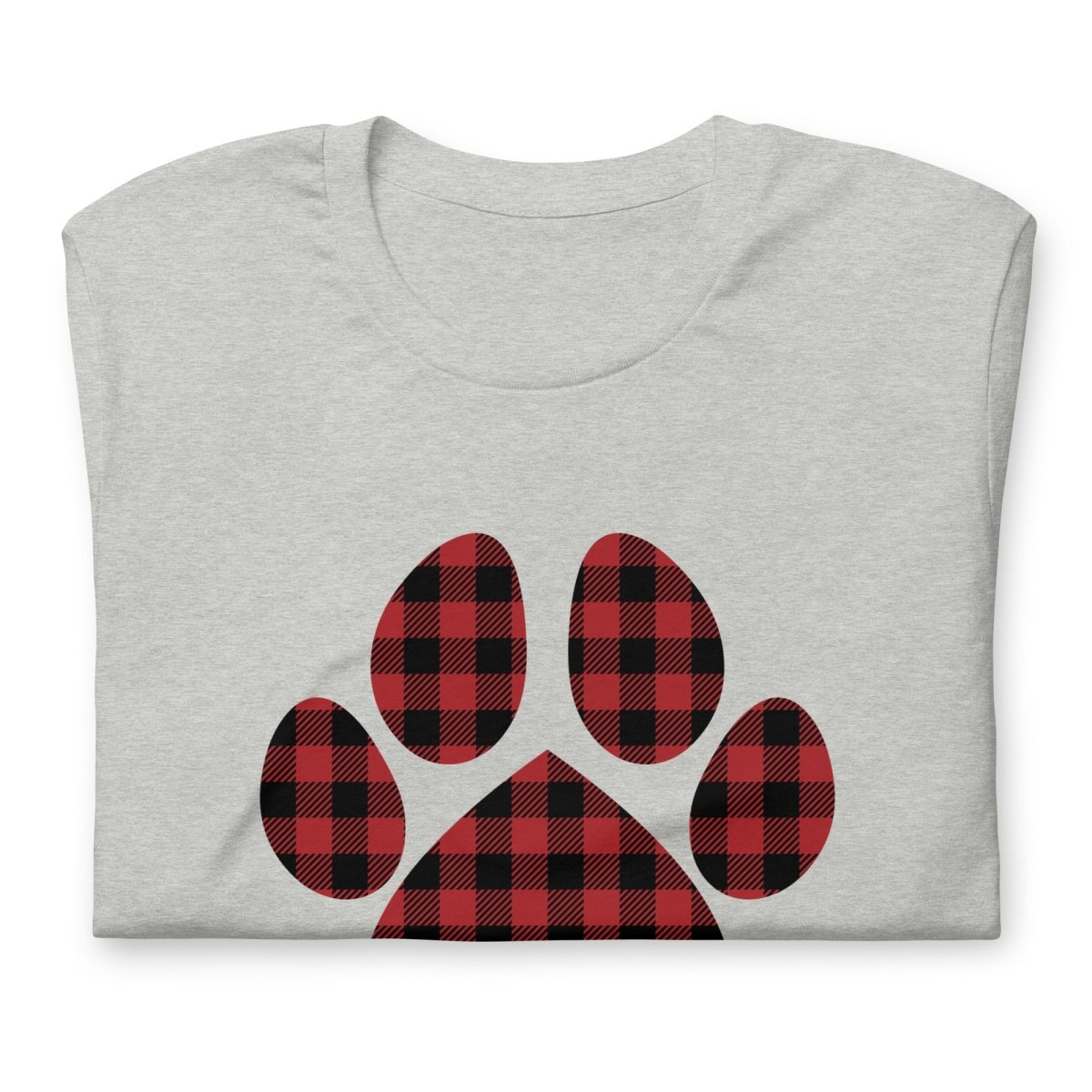Red Plaid Dog Paw T-Shirt