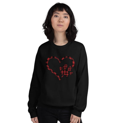 Red Plaid Heart and Paw Sweatshirt
