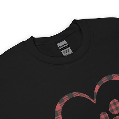 Red Plaid Heart and Paw Sweatshirt
