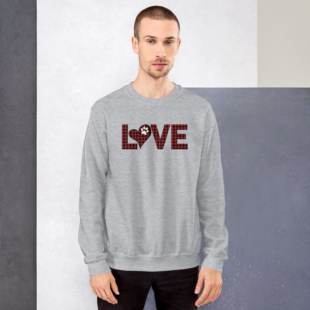 Red Plaid LOVE Paw Sweatshirt