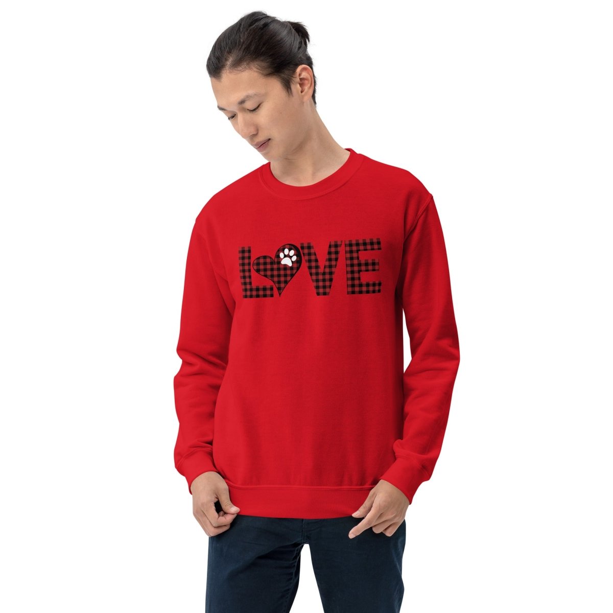 Red Plaid LOVE Paw Sweatshirt