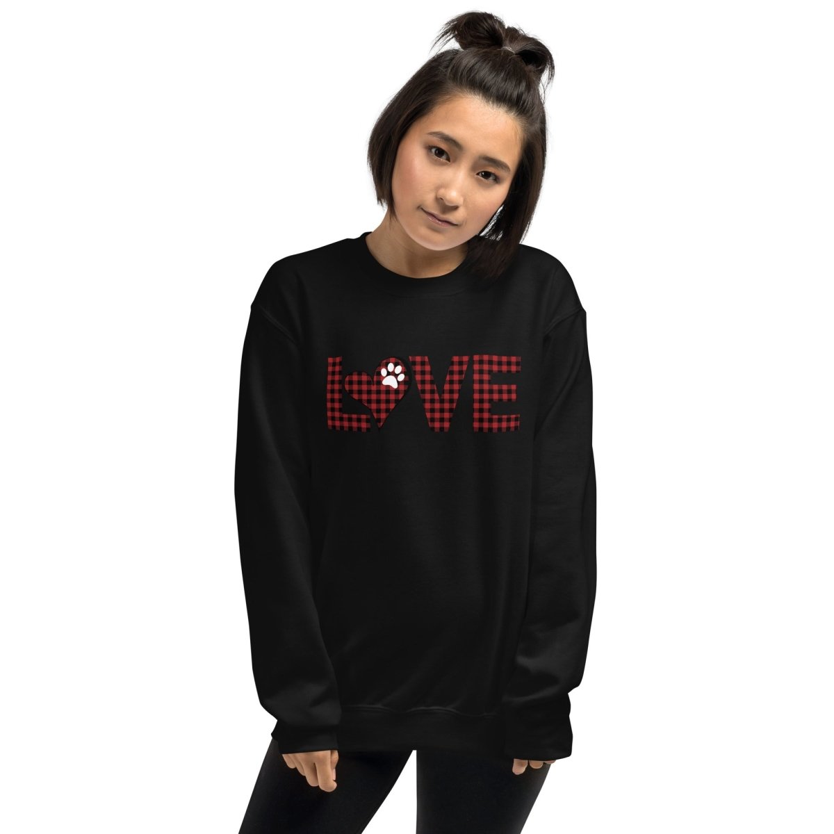 Red Plaid LOVE Paw Sweatshirt