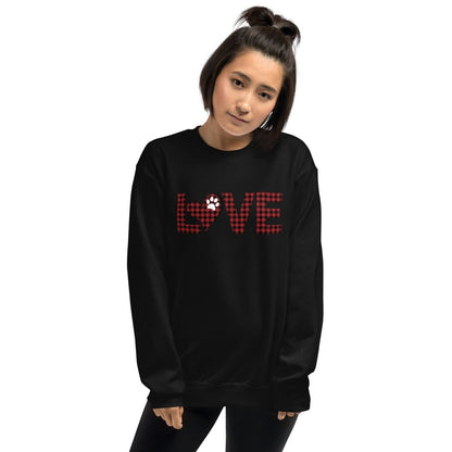Red Plaid LOVE Paw Sweatshirt