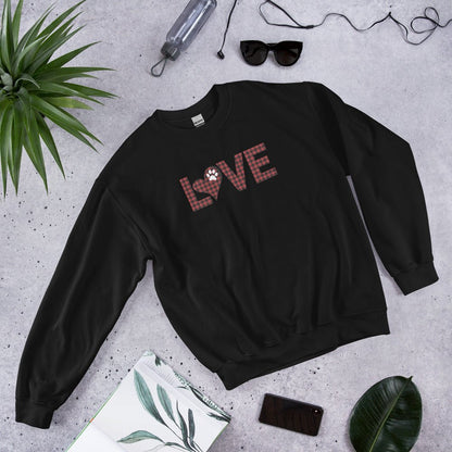 Red Plaid LOVE Paw Sweatshirt