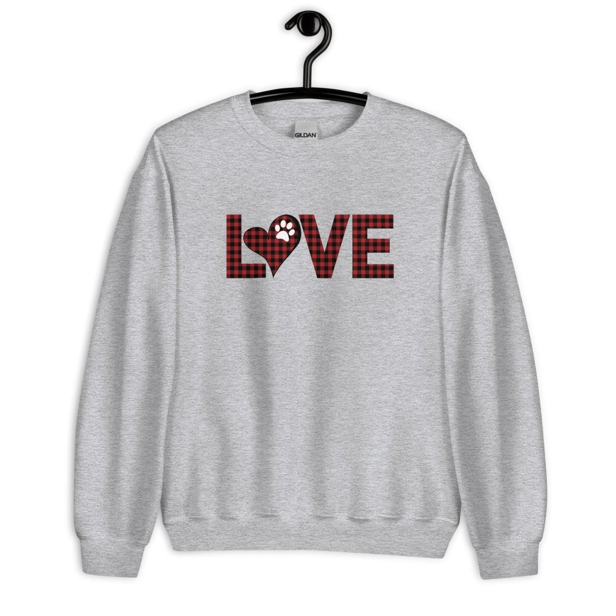 Red Plaid LOVE Paw Sweatshirt
