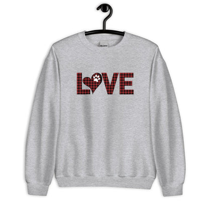 Red Plaid LOVE Paw Sweatshirt