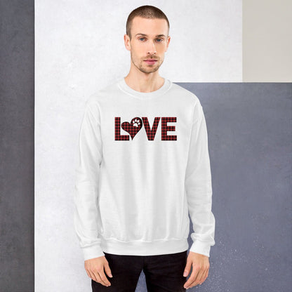 Red Plaid LOVE Paw Sweatshirt