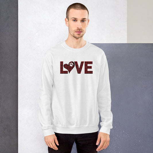 Red Plaid LOVE Paw Sweatshirt