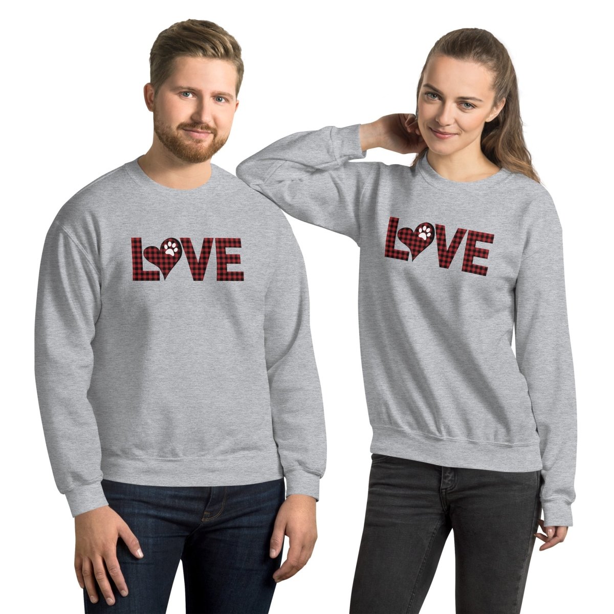 Red Plaid LOVE Paw Sweatshirt