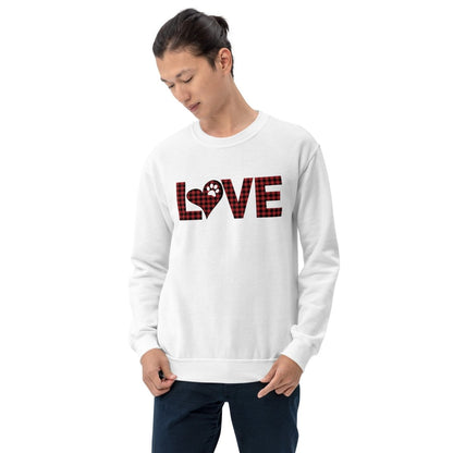 Red Plaid LOVE Paw Sweatshirt