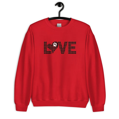 Red Plaid LOVE Paw Sweatshirt