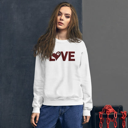 Red Plaid LOVE Paw Sweatshirt