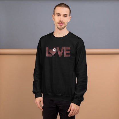 Red Plaid LOVE Paw Sweatshirt