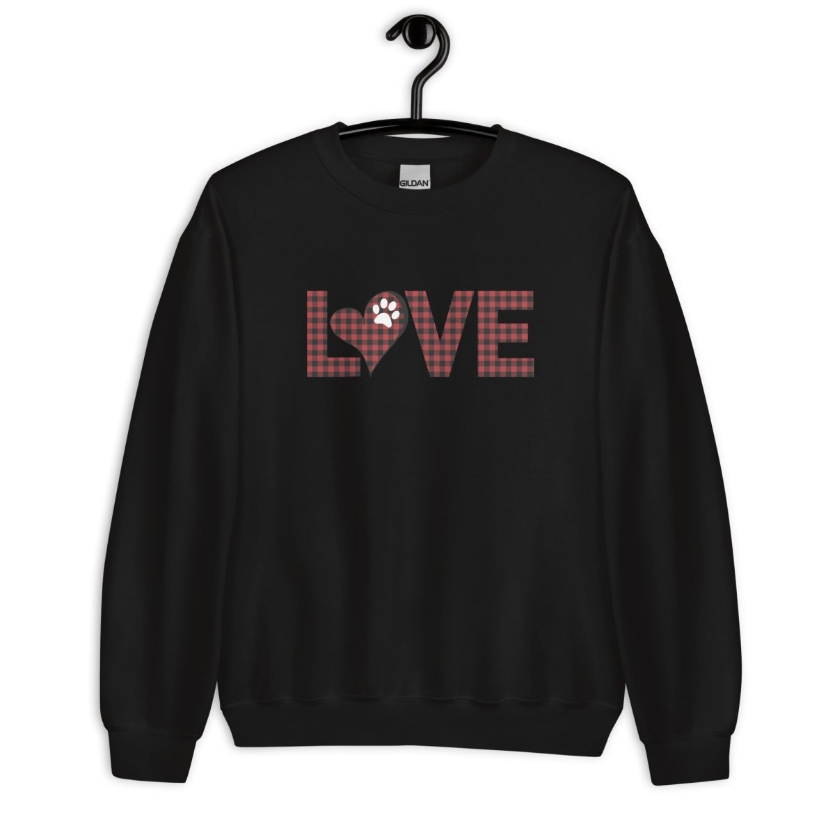 Red Plaid LOVE Paw Sweatshirt