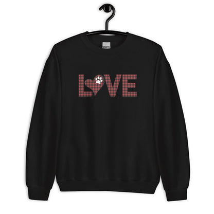 Red Plaid LOVE Paw Sweatshirt