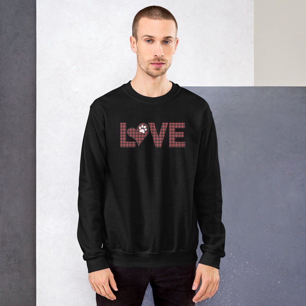 Red Plaid LOVE Paw Sweatshirt