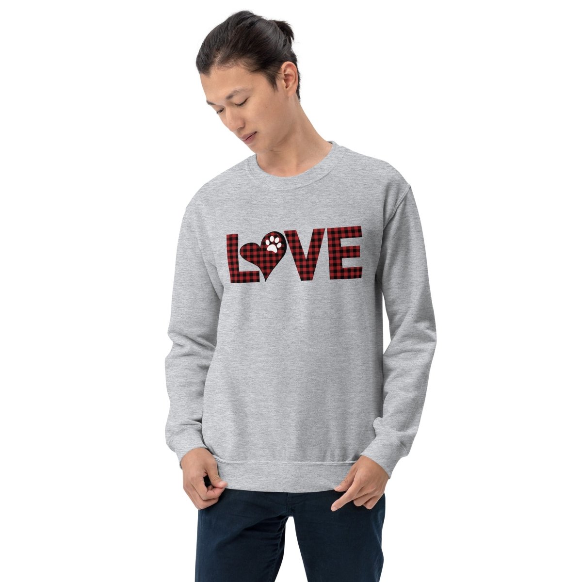 Red Plaid LOVE Paw Sweatshirt