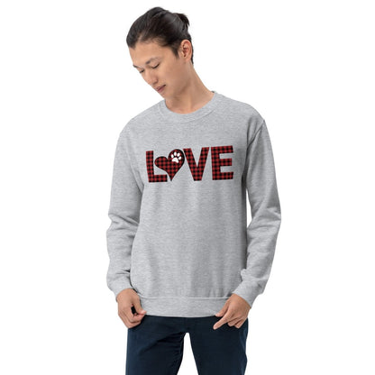 Red Plaid LOVE Paw Sweatshirt