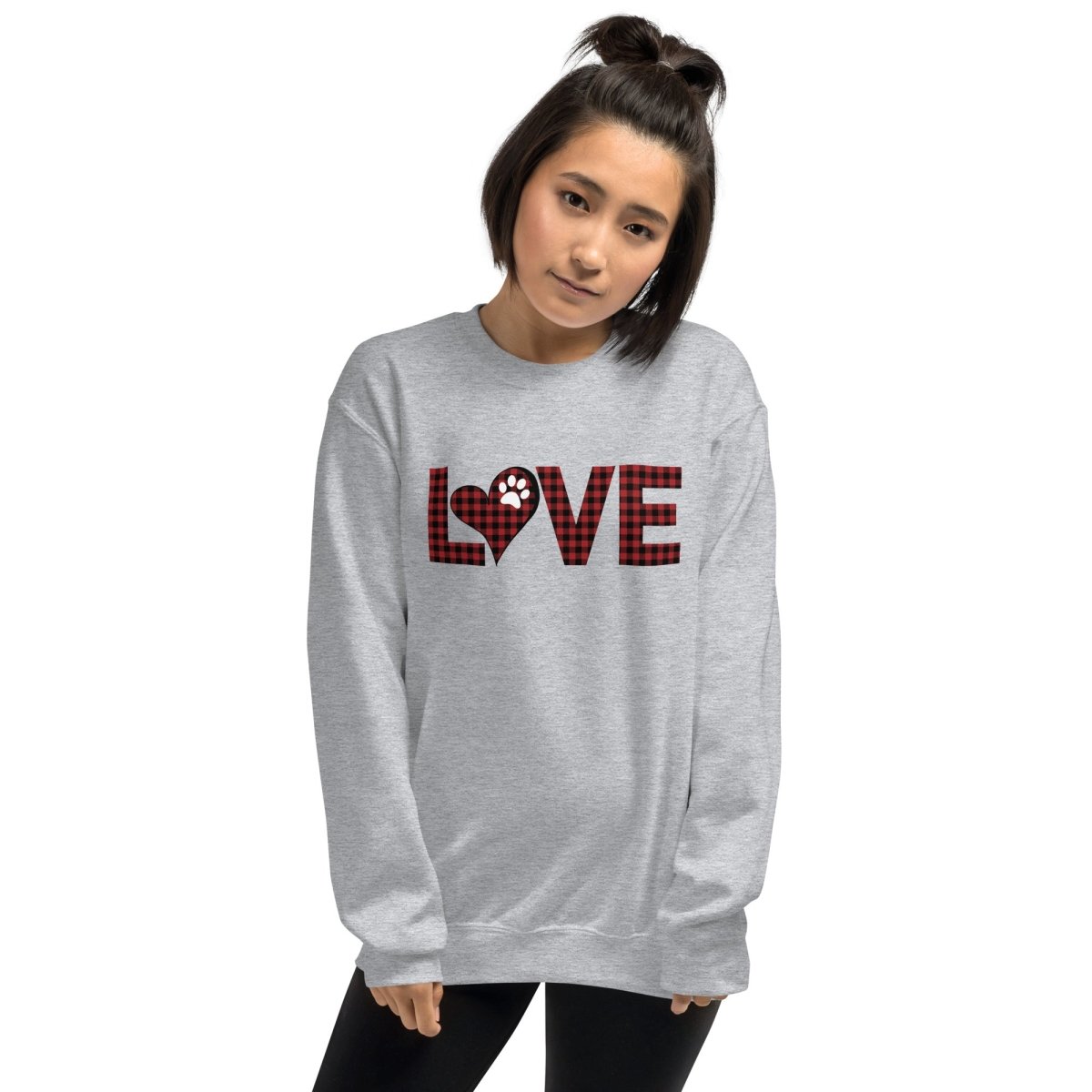 Red Plaid LOVE Paw Sweatshirt