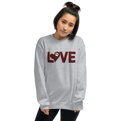 Red Plaid LOVE Paw Sweatshirt