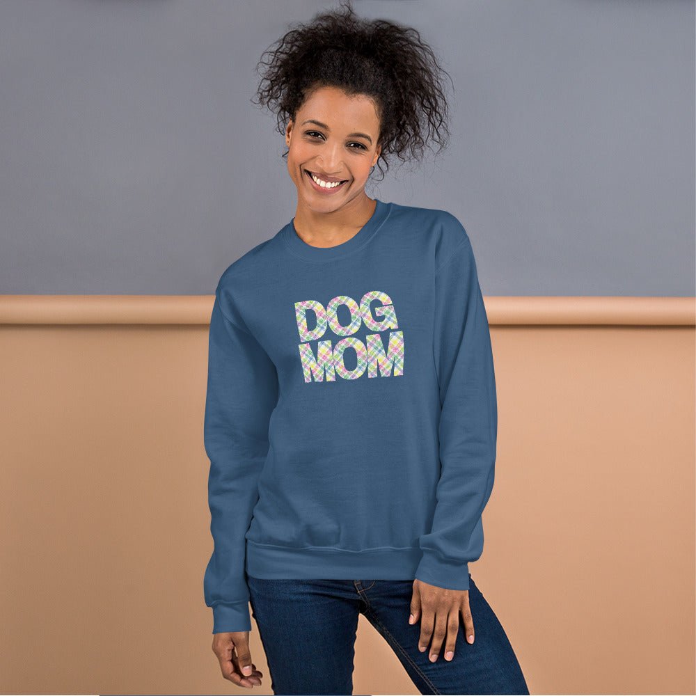Spring Plaid Dog Mom Sweatshirt