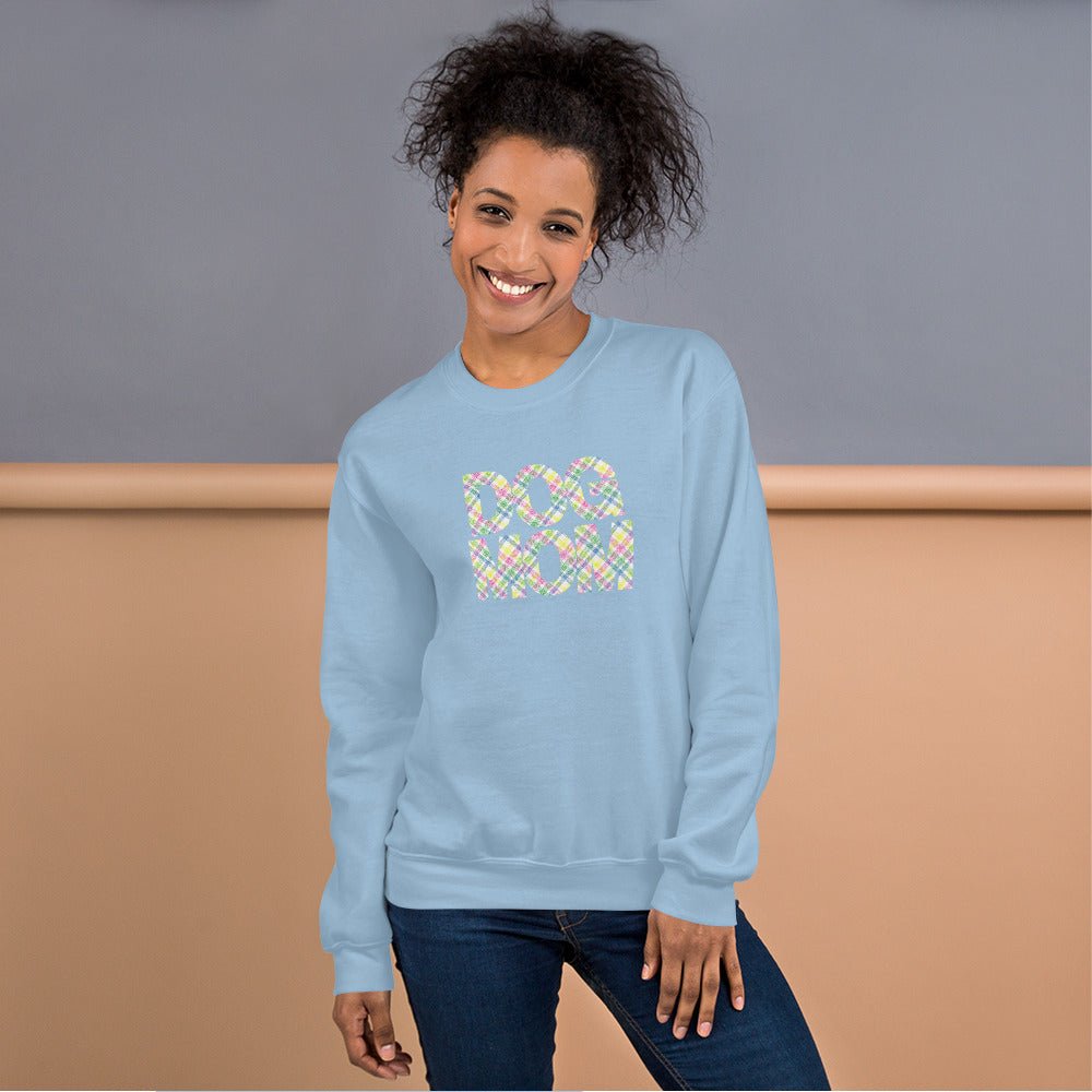 Spring Plaid Dog Mom Sweatshirt