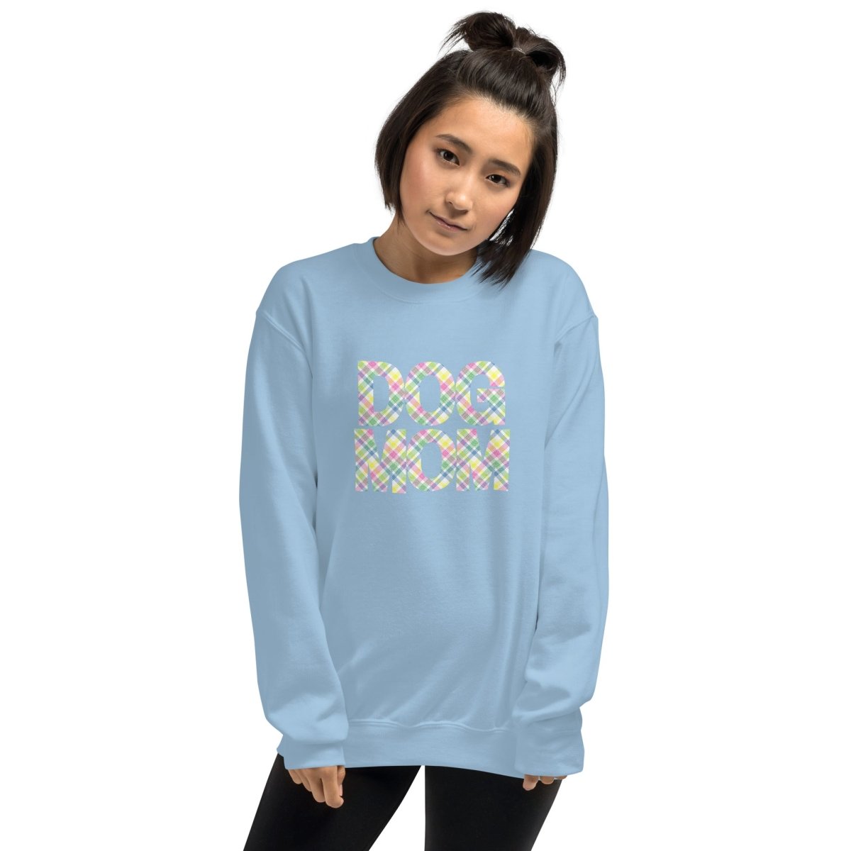 Spring Plaid Dog Mom Sweatshirt