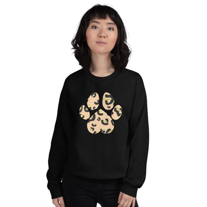 Tan Leopard Print Dog Paw Sweatshirt
