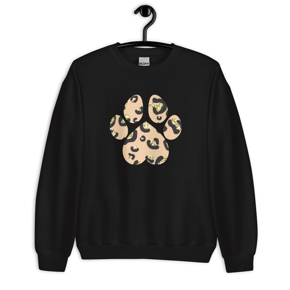 Tan Leopard Print Dog Paw Sweatshirt