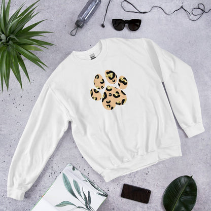 Tan Leopard Print Dog Paw Sweatshirt