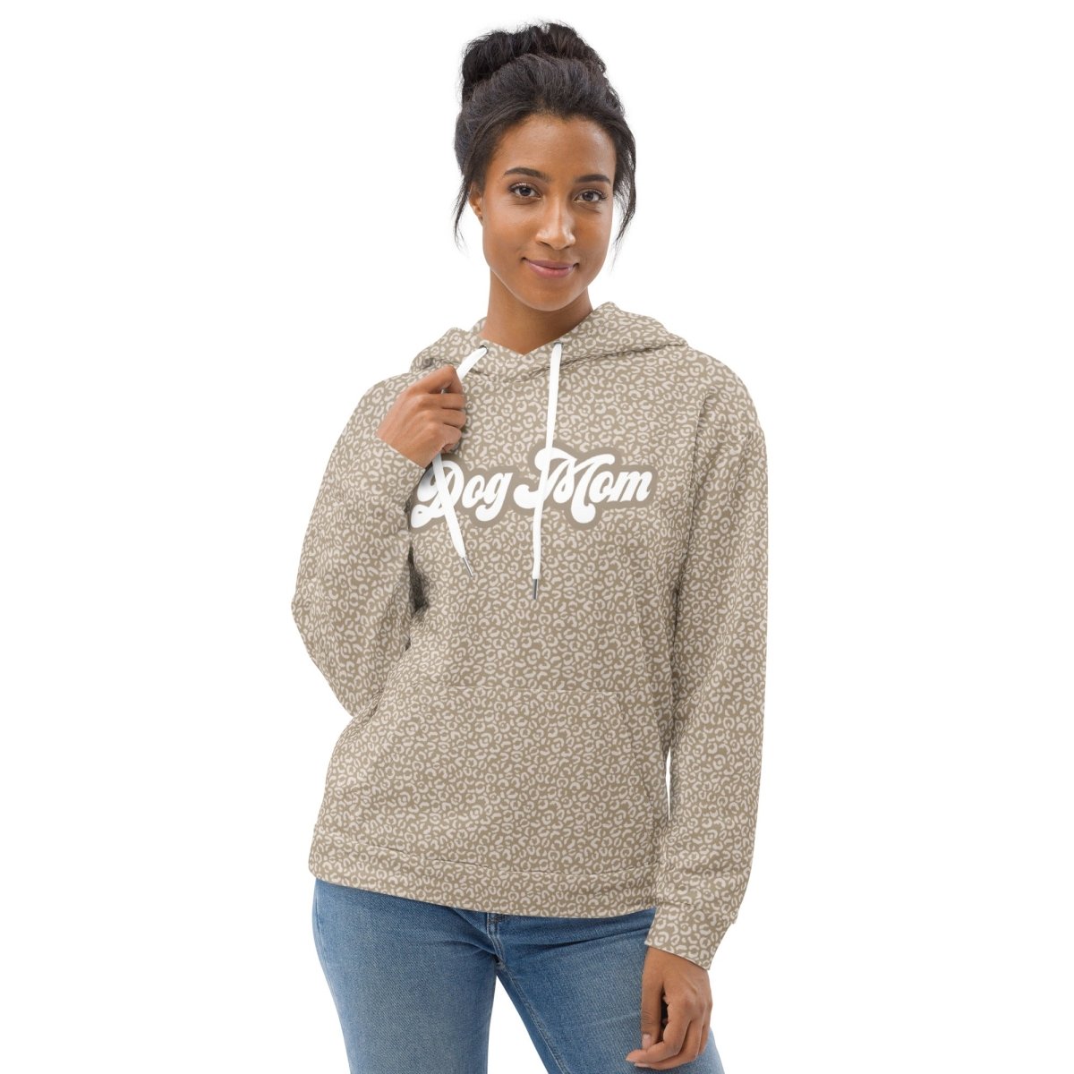Taupe Leopard Print Dog Mom Hoodie