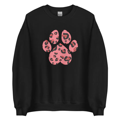 Pink Leopard Print Dog Paw Sweatshirt