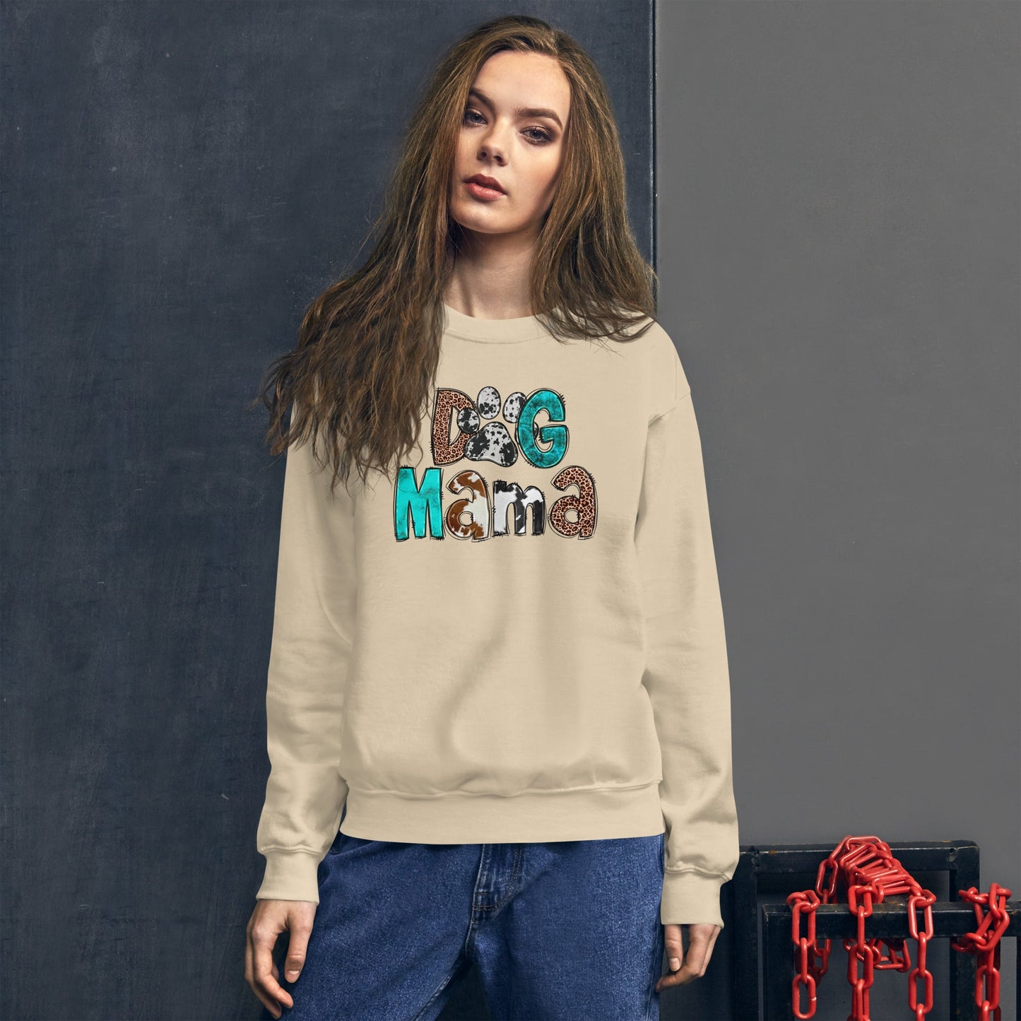 Dog Mama Cowhide Sweatshirt