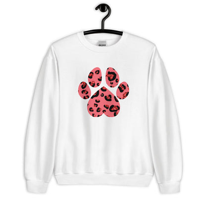 Pink Leopard Print Dog Paw Sweatshirt