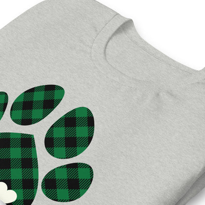 Green Plaid Dog Paw T-Shirt