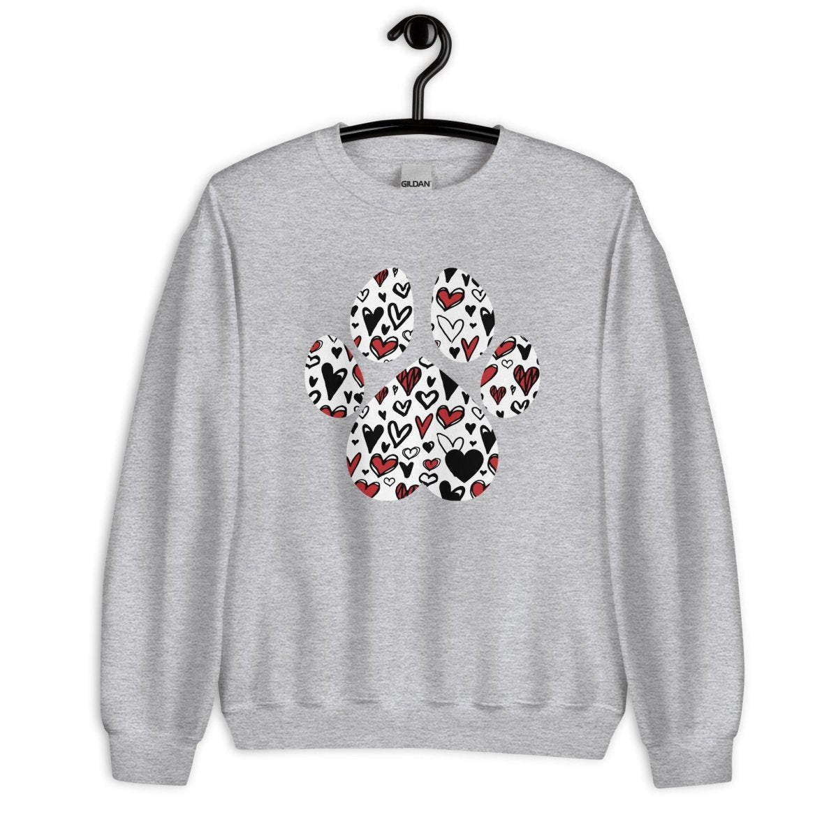 White Hearts Dog Paw Sweatshirt