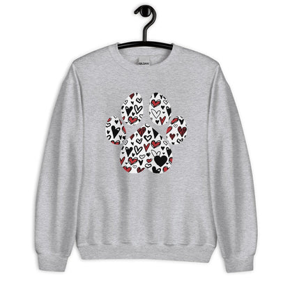 White Hearts Dog Paw Sweatshirt