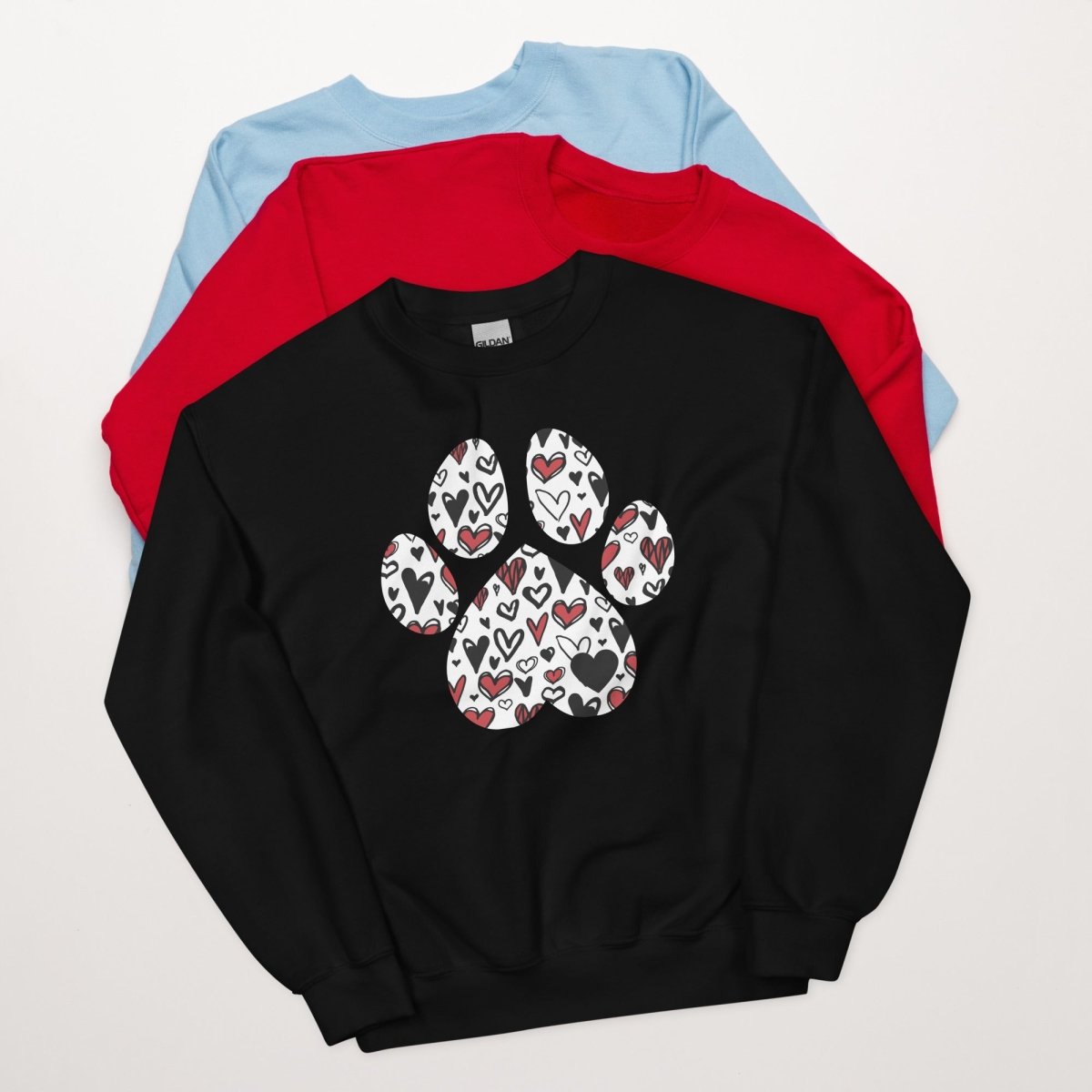 White Hearts Dog Paw Sweatshirt