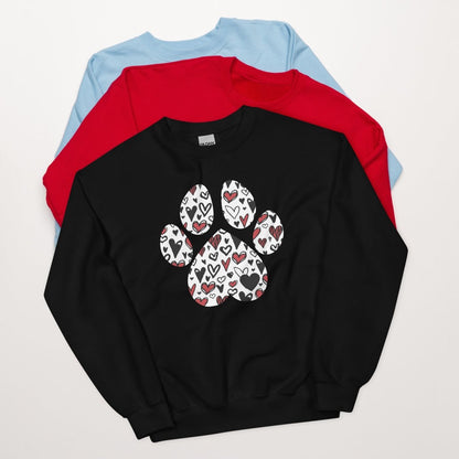 White Hearts Dog Paw Sweatshirt