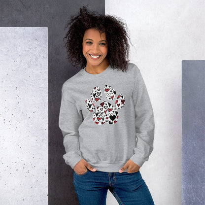 White Hearts Dog Paw Sweatshirt