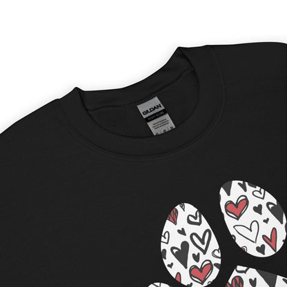 White Hearts Dog Paw Sweatshirt