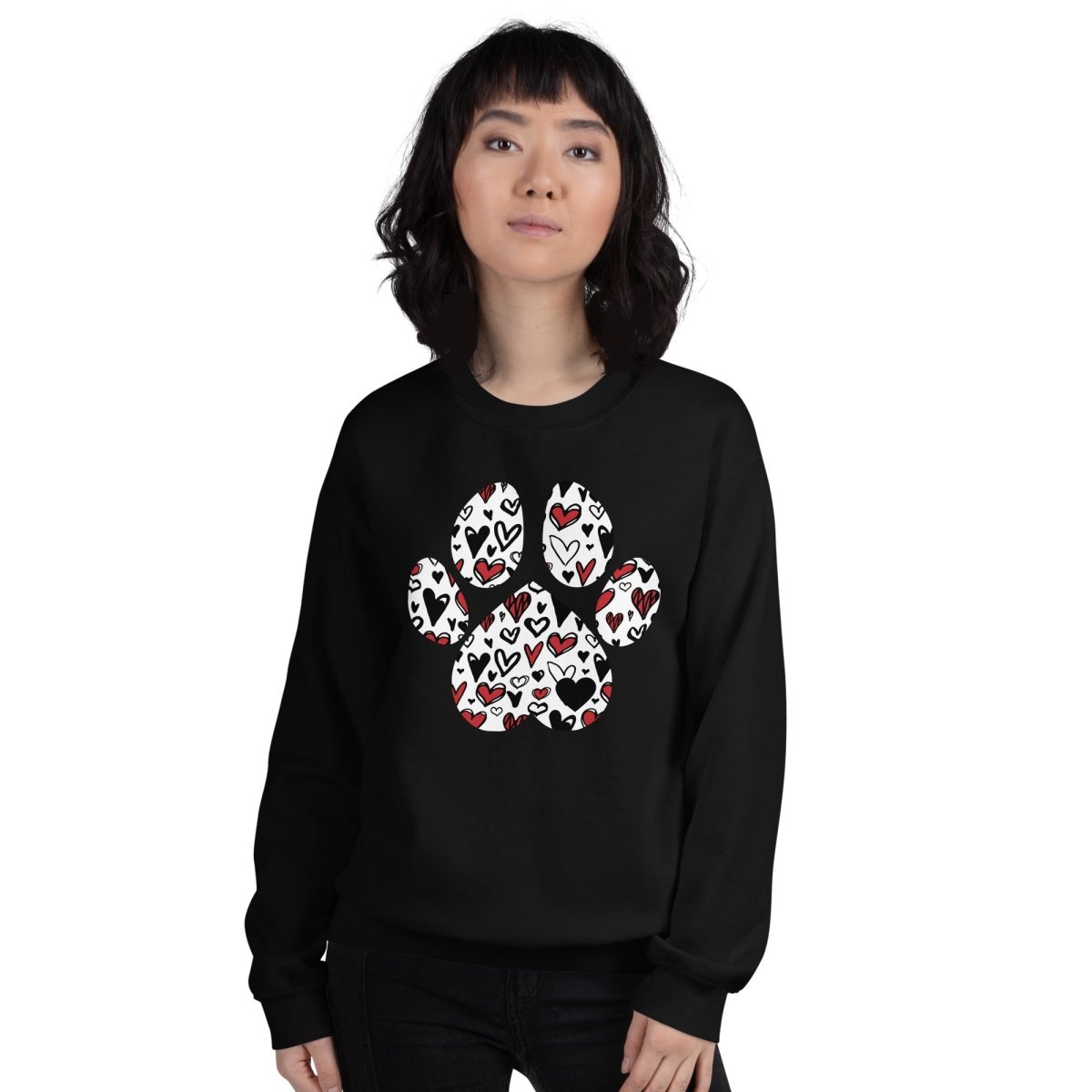White Hearts Dog Paw Sweatshirt