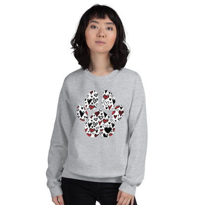 White Hearts Dog Paw Sweatshirt