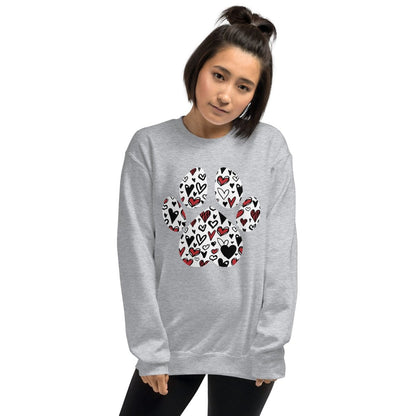 White Hearts Dog Paw Sweatshirt