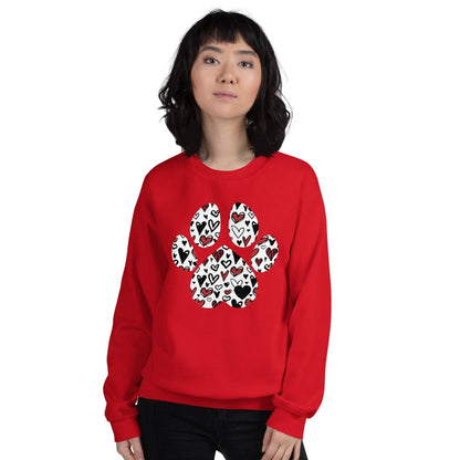 White Hearts Dog Paw Sweatshirt
