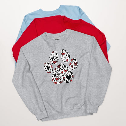 White Hearts Dog Paw Sweatshirt