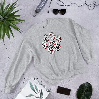 White Hearts Dog Paw Sweatshirt