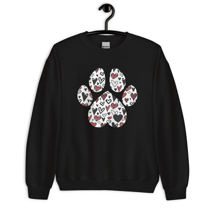 White Hearts Dog Paw Sweatshirt