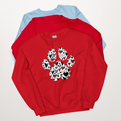 White Hearts Dog Paw Sweatshirt